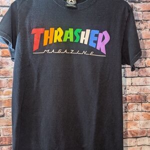 Thrasher Black Graphic T-Shirt, EUC